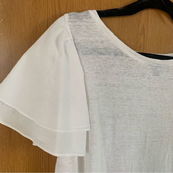 LAUNDRY by Shelli Segal Smocked Ruffled Sleeves Blouse Top - Picture 3 of 6